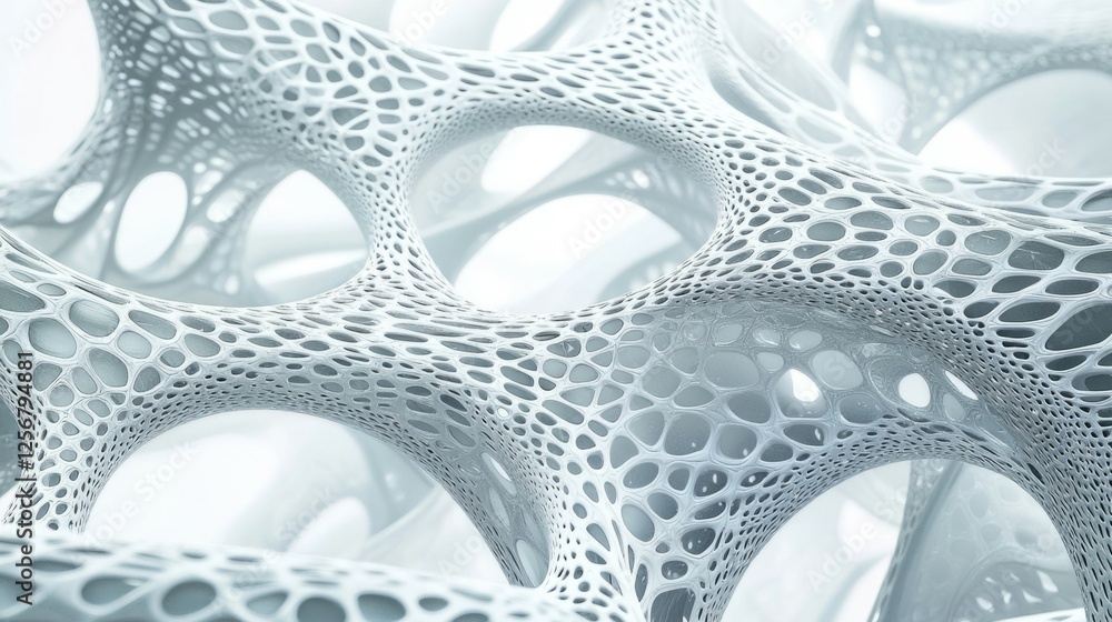 Intricate 3D Pattern of Organic Structures in White Material Design Intricate 3D Pattern of Organic Structures in White Material Design