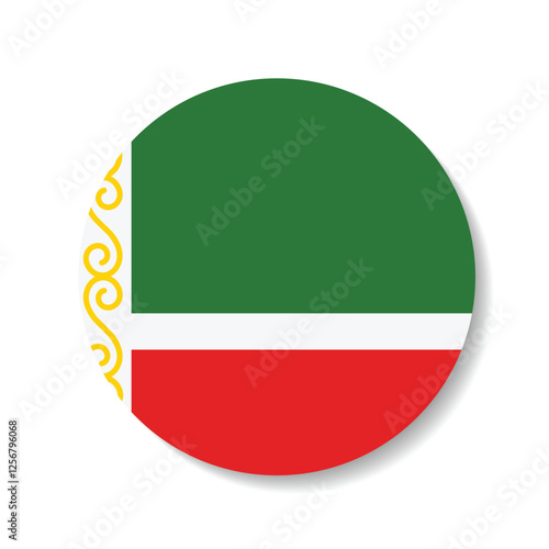 Chechnya circle flag logo icon digital vector illustration