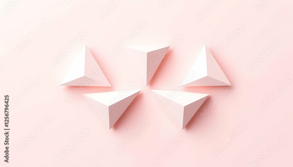 Minimalist Pink Abstract Geometric Triangular Shapes Arrangement Minimalist Pink Abstract Geometric Triangular Shapes Arrangement