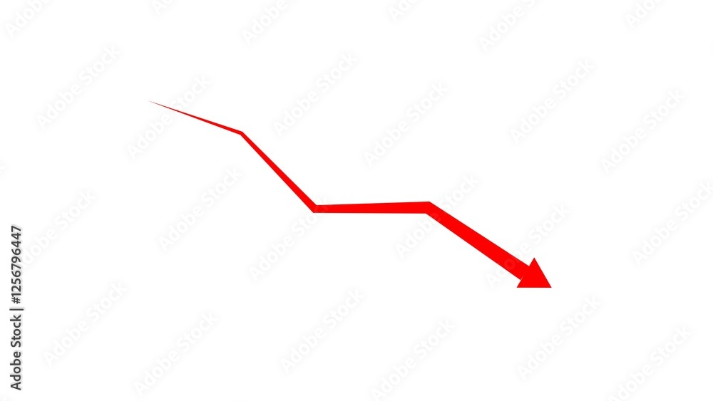 Business graph chart with down trend arrow black color illutretion on black background. Business graph chart with down trend arrow black color illutretion on black background.