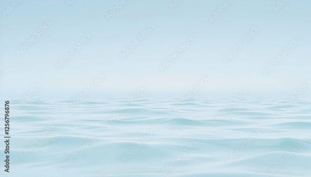 Serene Minimalist Seascape: Gentle Ocean Waves Serene Minimalist Seascape: Gentle Ocean Waves