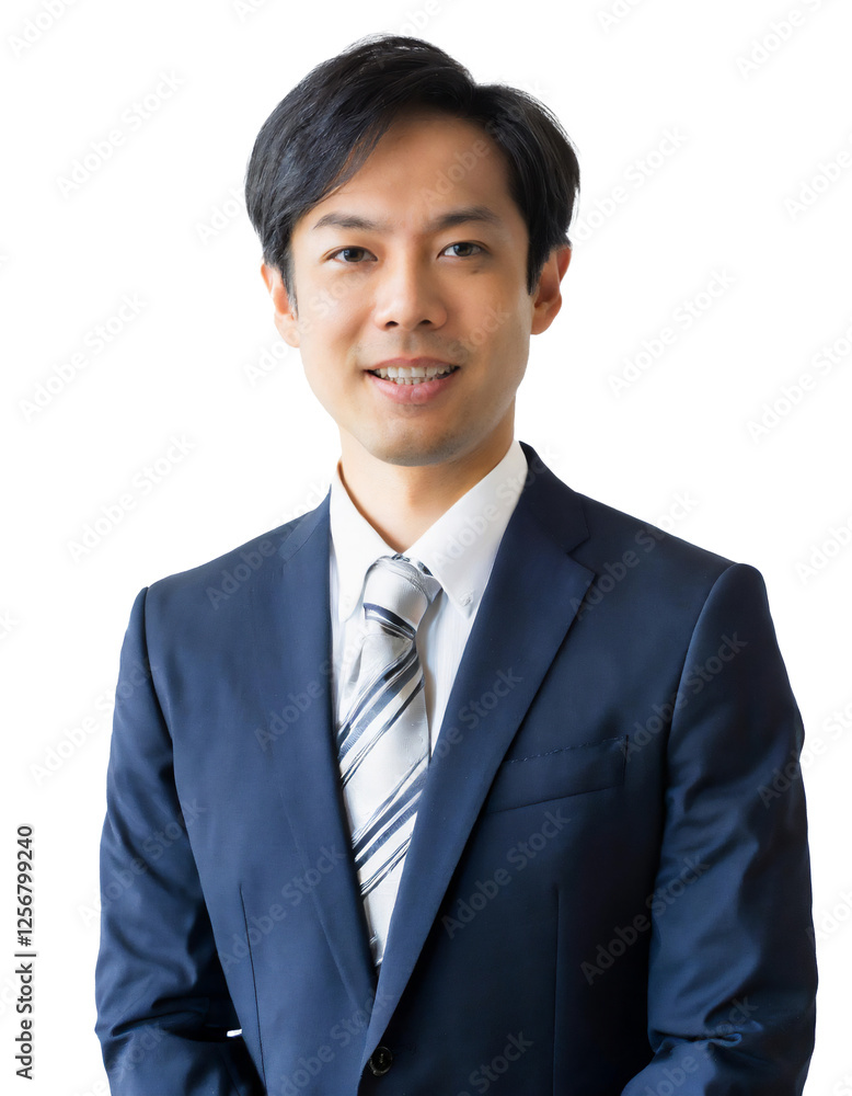 Portrait of only one Man. White Background. Portrait of only one Man. White Background.