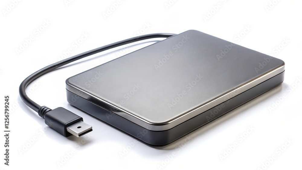 External Hard Drive on White Background External Hard Drive on White Background
