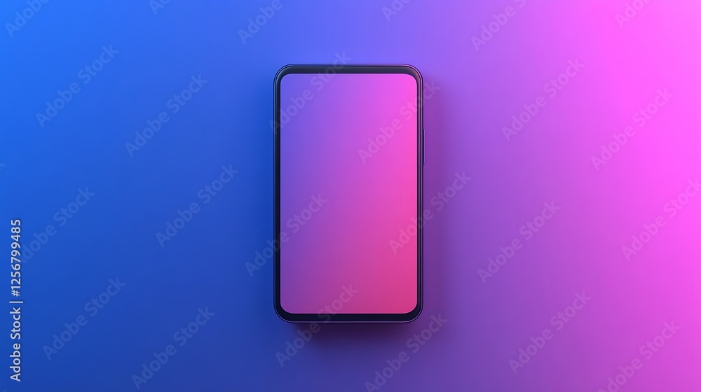 Empty Smartphone Display on Gradient Background Empty Smartphone Display on Gradient Background