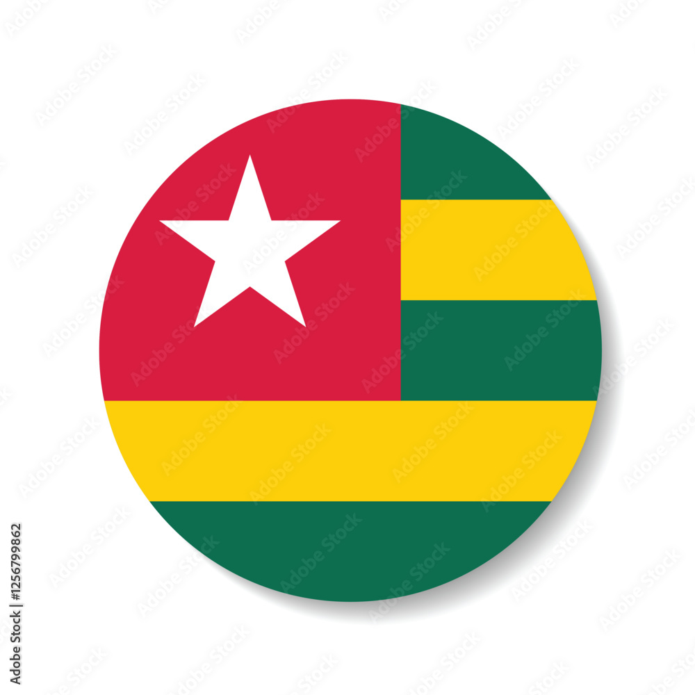 Togo circle flag logo icon digital vector illustration Togo circle flag logo icon digital vector illustration