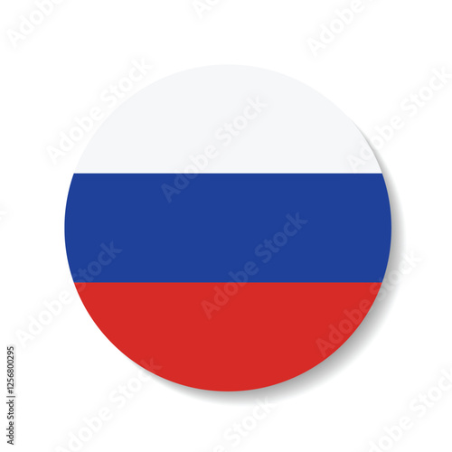 Russia circle flag logo icon digital vector illustration