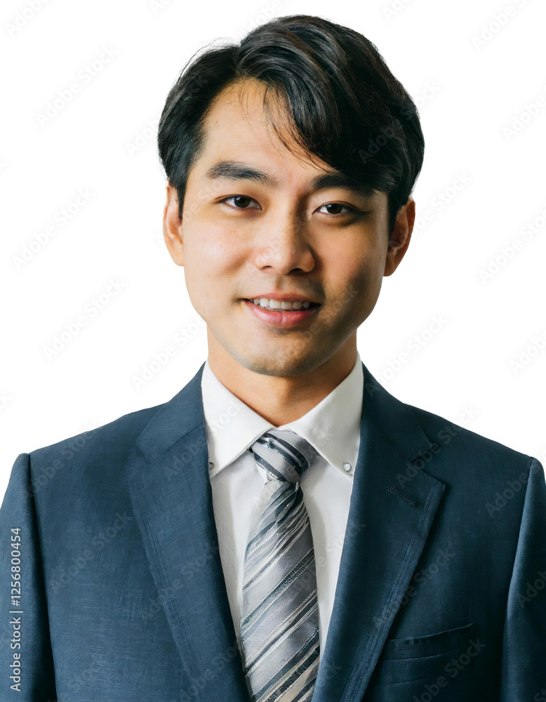 Portrait of only one Man. White Background. Portrait of only one Man. White Background.