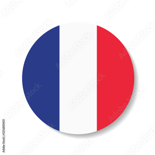France circle flag logo icon digital vector illustration
