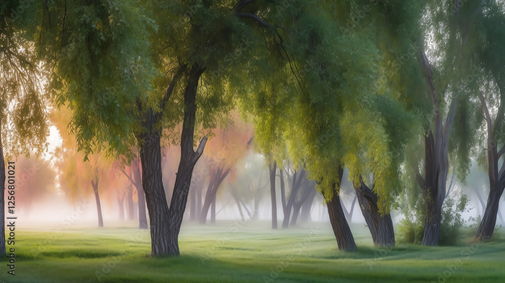 Naklejka premium Forest in the Mist