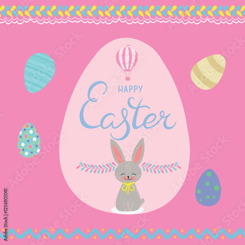 easter card with bunny