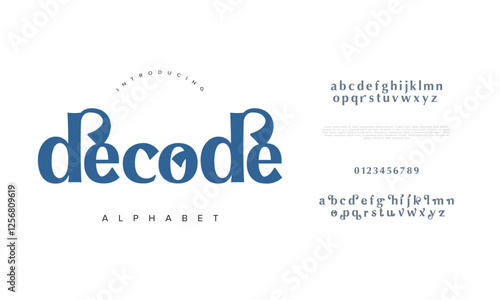 Decode typography beauty fashion elegant minimalist serif italic fonts decorative wedding vintage retro logos. Minimal luxury font alphabet logo. Vector illustration