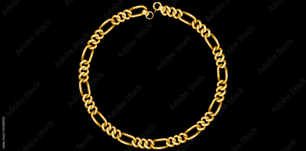 Stunning Gold Chain Bracelet Vector Illustration. Stunning Gold Chain Bracelet Vector Illustration.