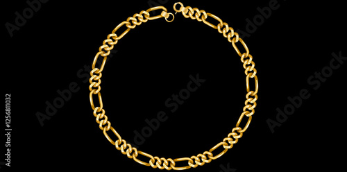 Stunning Gold Chain Bracelet Vector Illustration.	