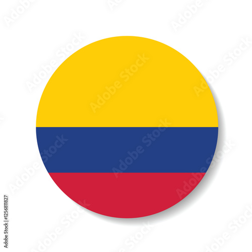 Colombia circle flag logo icon digital vector illustration Free Download Colombia circle flag logo icon digital vector illustration - GFXLoad
