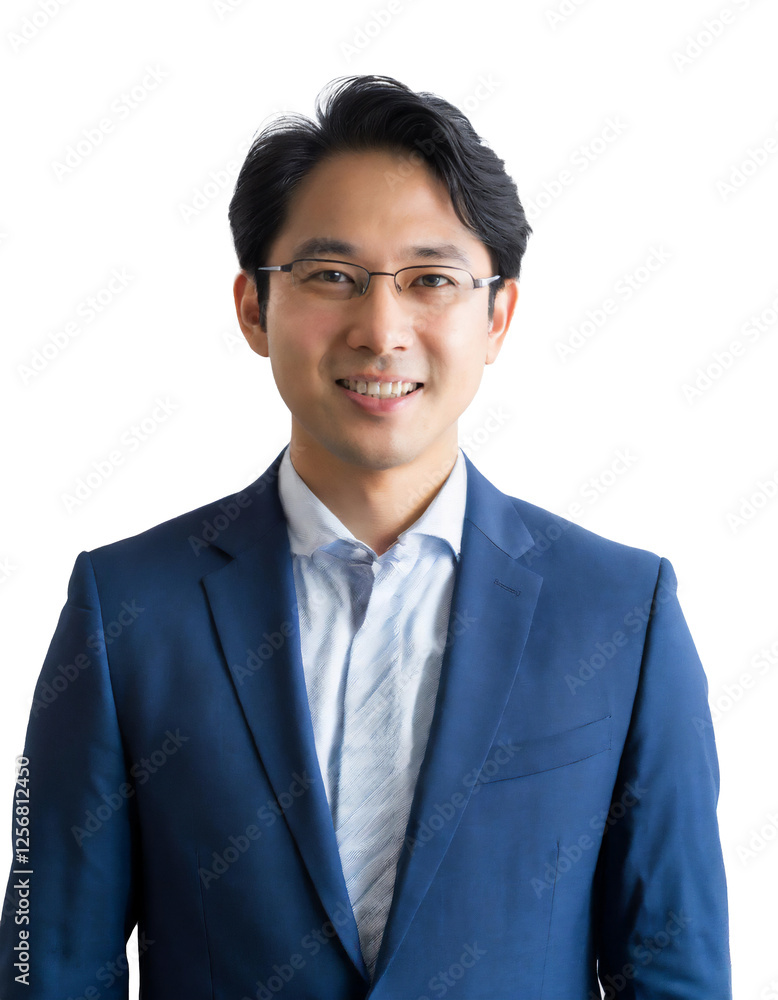 Portrait of only one Man. White Background. Portrait of only one Man. White Background.