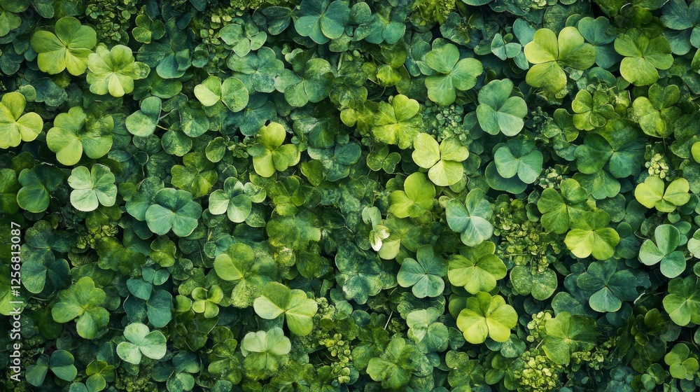 Lush Green Clover Leaves Background Texture Lush Green Clover Leaves Background Texture