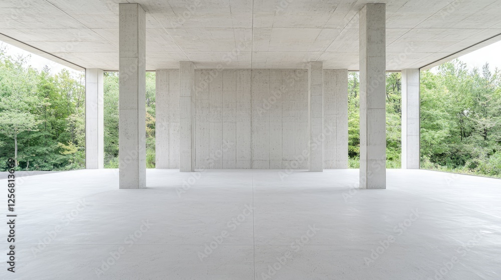 Fototapeta premium Empty Modern Concrete Structure Exterior