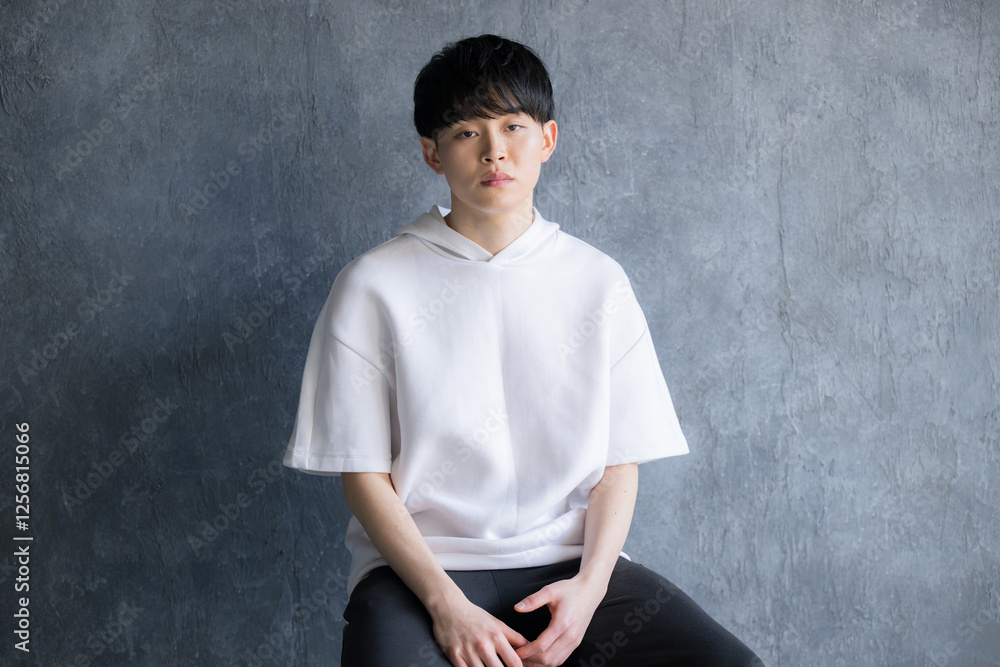 真剣な表情の男性のカメラ目線 ファッションなどのイメージ 真剣な表情の男性のカメラ目線 ファッションなどのイメージ