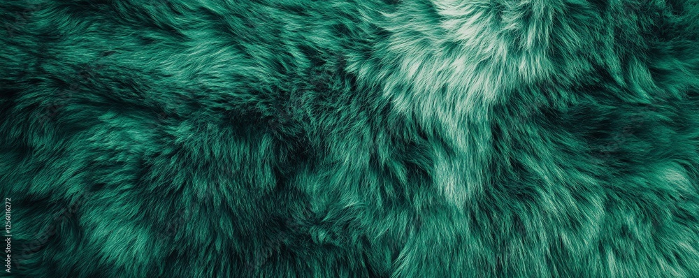 Obraz premium Green fur background showing soft texture and fluffy fibers