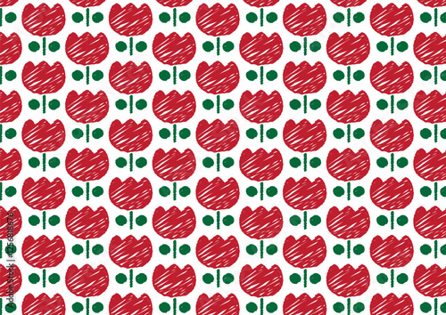 らくがきレトロチューリップ　背景イラスト