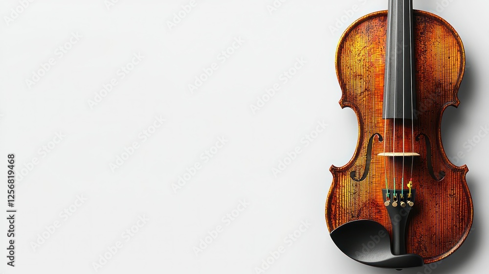 Fototapeta premium Vintage Violin on White Background