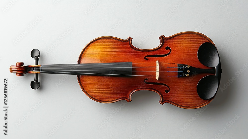 Fototapeta premium Violin on a white background, still life, musical instrument