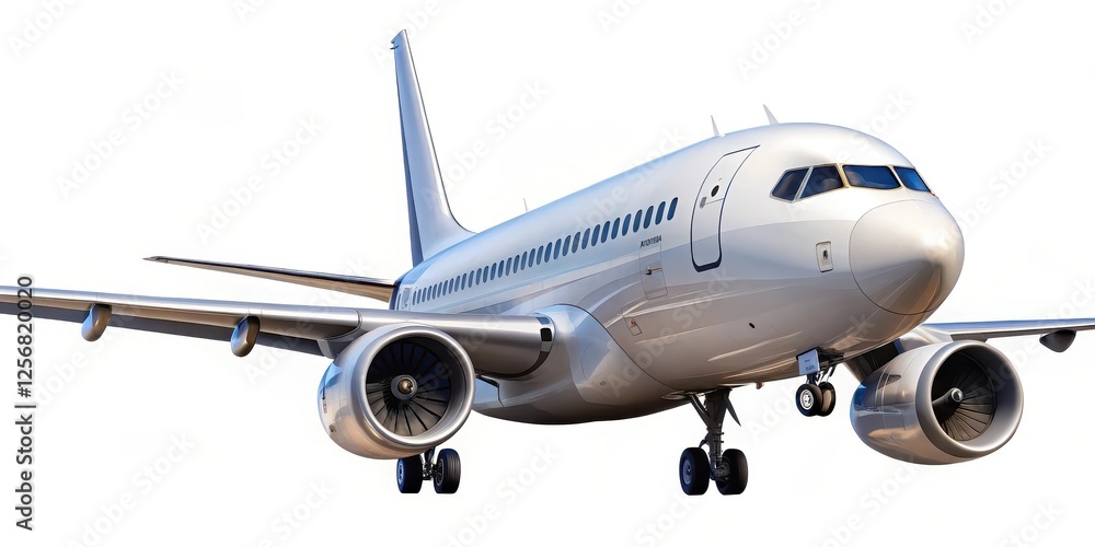 Fototapeta premium Airplane, Jet, Aircraft on White Background