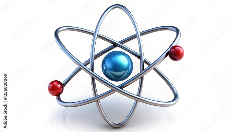Atomic Model, Science Illustration, 3D Render Atomic Model, Science Illustration, 3D Render