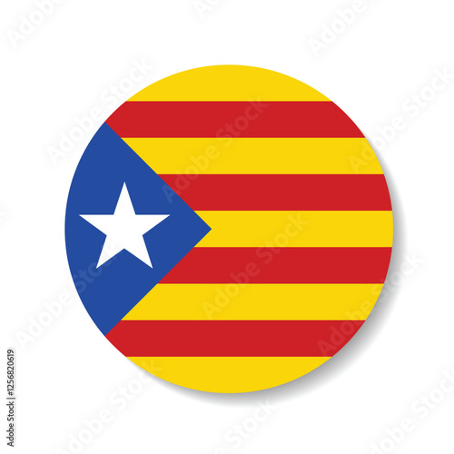 Free Download Catalonia button flag. Catalonia circle flag logo icon digital vector illustration - GFXLoad