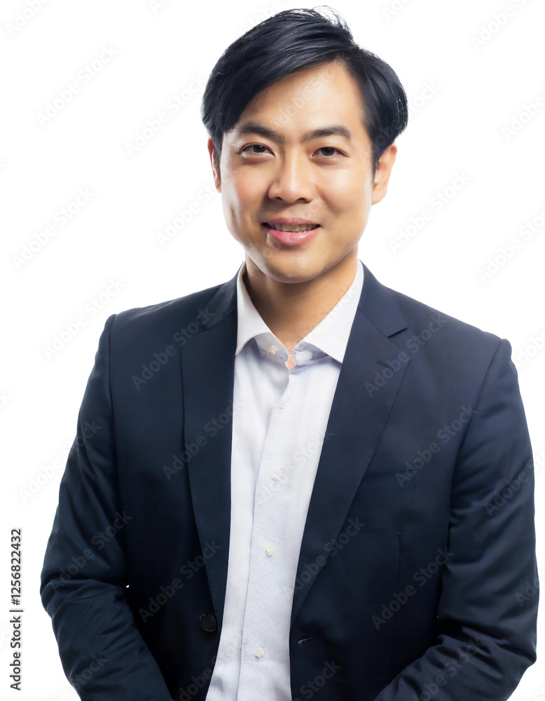 Portrait of only one Man. White Background. Portrait of only one Man. White Background.
