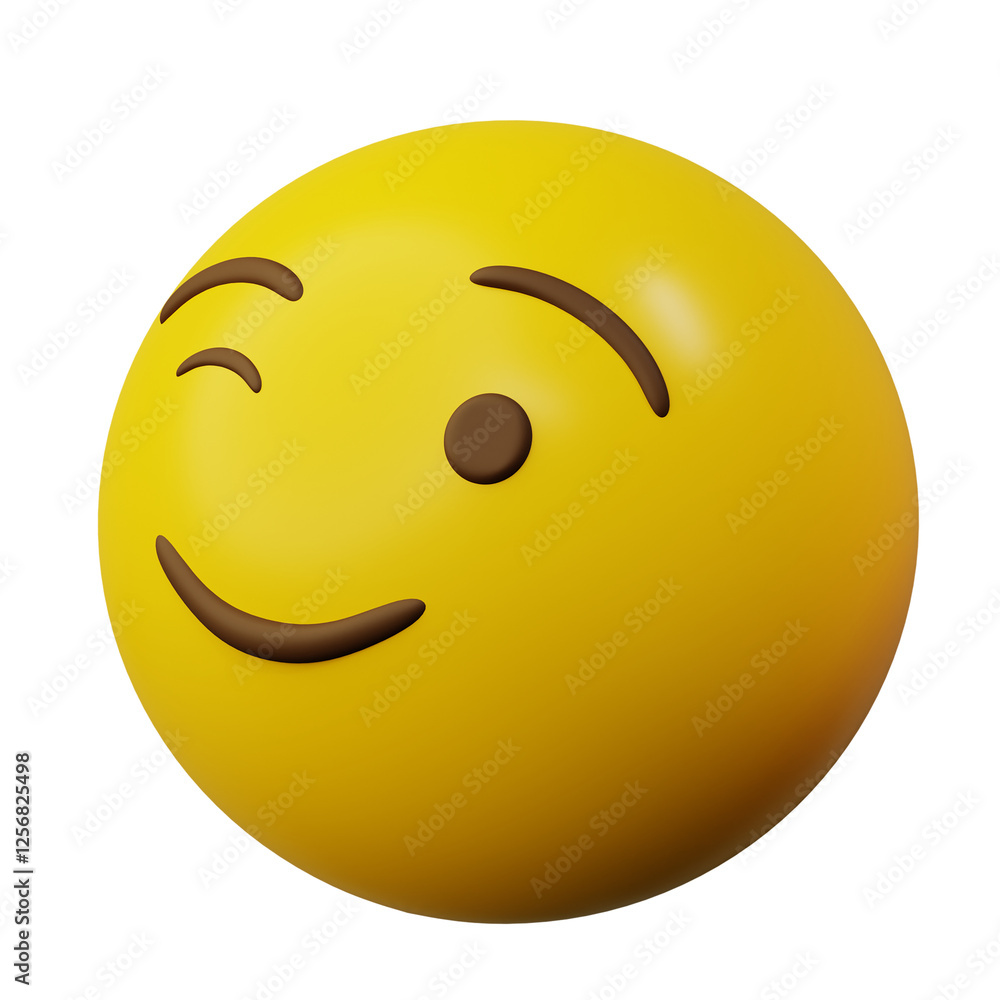 3d Emoticon Wink Face Yellow Ball Emoticon Emoji or Smiley 3d Emoticon Wink Face Yellow Ball Emoticon Emoji or Smiley