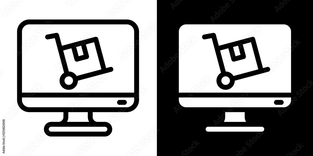 online package delivery line and glyph icon, outline and glyph vector sign, linear and glyph style pictogram isolated on white and black. ecommerce symbol, logo, icon, illustration online package delivery line and glyph icon, outline and glyph vector sign, linear and glyph style pictogram isolated on white and black. ecommerce symbol, logo, icon, illustration