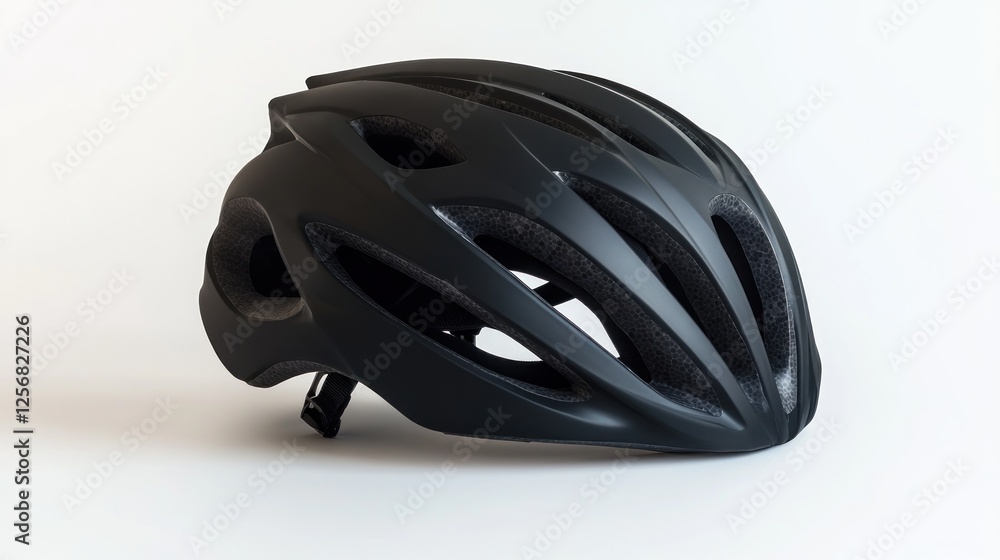 Black Bicycle Helmet Studio Shot Black Bicycle Helmet Studio Shot