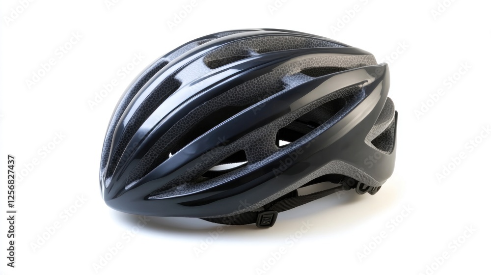 Black bicycle helmet isolated on white background, suitable for online retail Black bicycle helmet isolated on white background, suitable for online retail