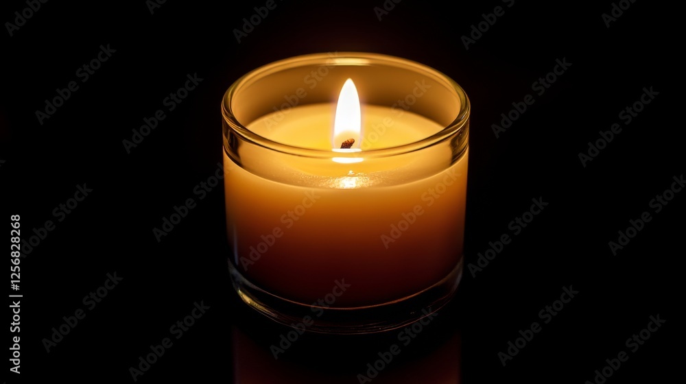A single candle in the dark, radiating warmth and tranquility. A single candle in the dark, radiating warmth and tranquility.
