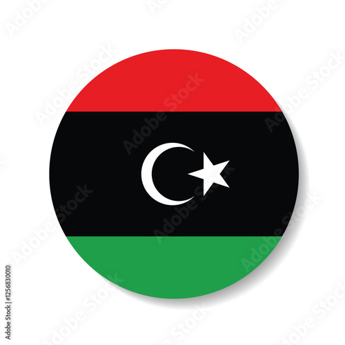 Free Download Libya flag circle icon vector illustration design - GFXLoad
