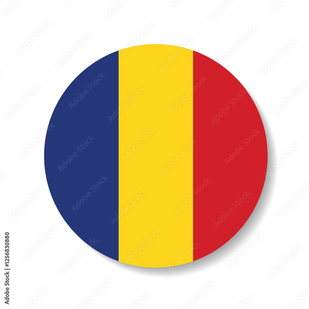 Fototapeta premium Romania flag circle icon vector illustration