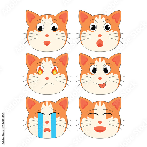 Set of funny cats