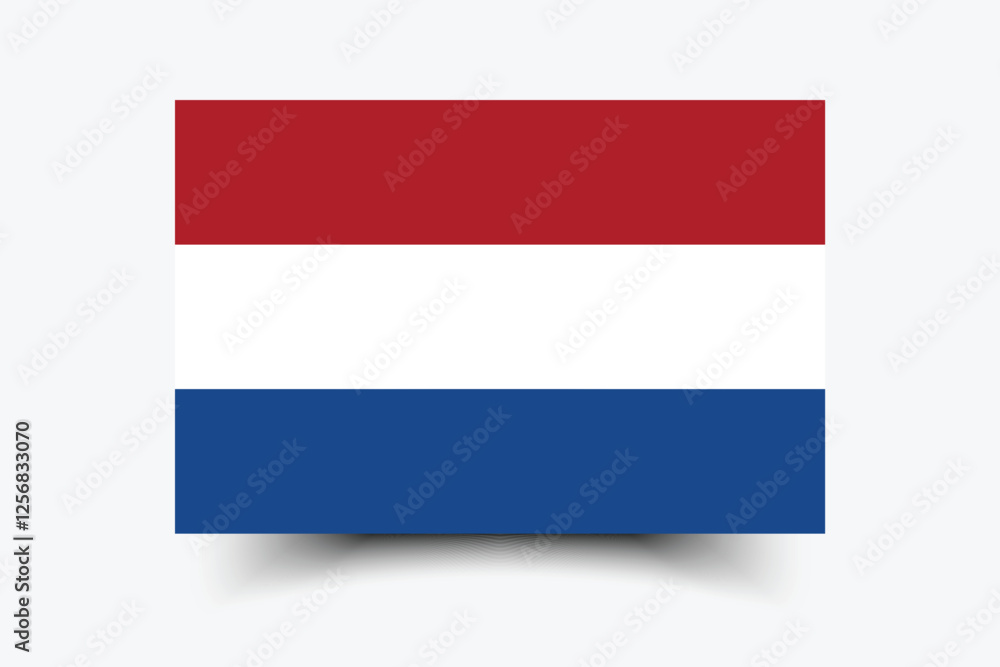 Flag of the Netherlands. Flag icon. Standard color. Standard size. A rectangular flag. Computer illustration. Digital illustration. Vector illustration. Flag of the Netherlands. Flag icon. Standard color. Standard size. A rectangular flag. Computer illustration. Digital illustration. Vector illustration.