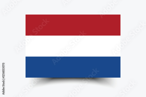 Flag of the Netherlands. Flag icon. Standard color. Standard size. A rectangular flag. Computer illustration. Digital illustration. Vector illustration.