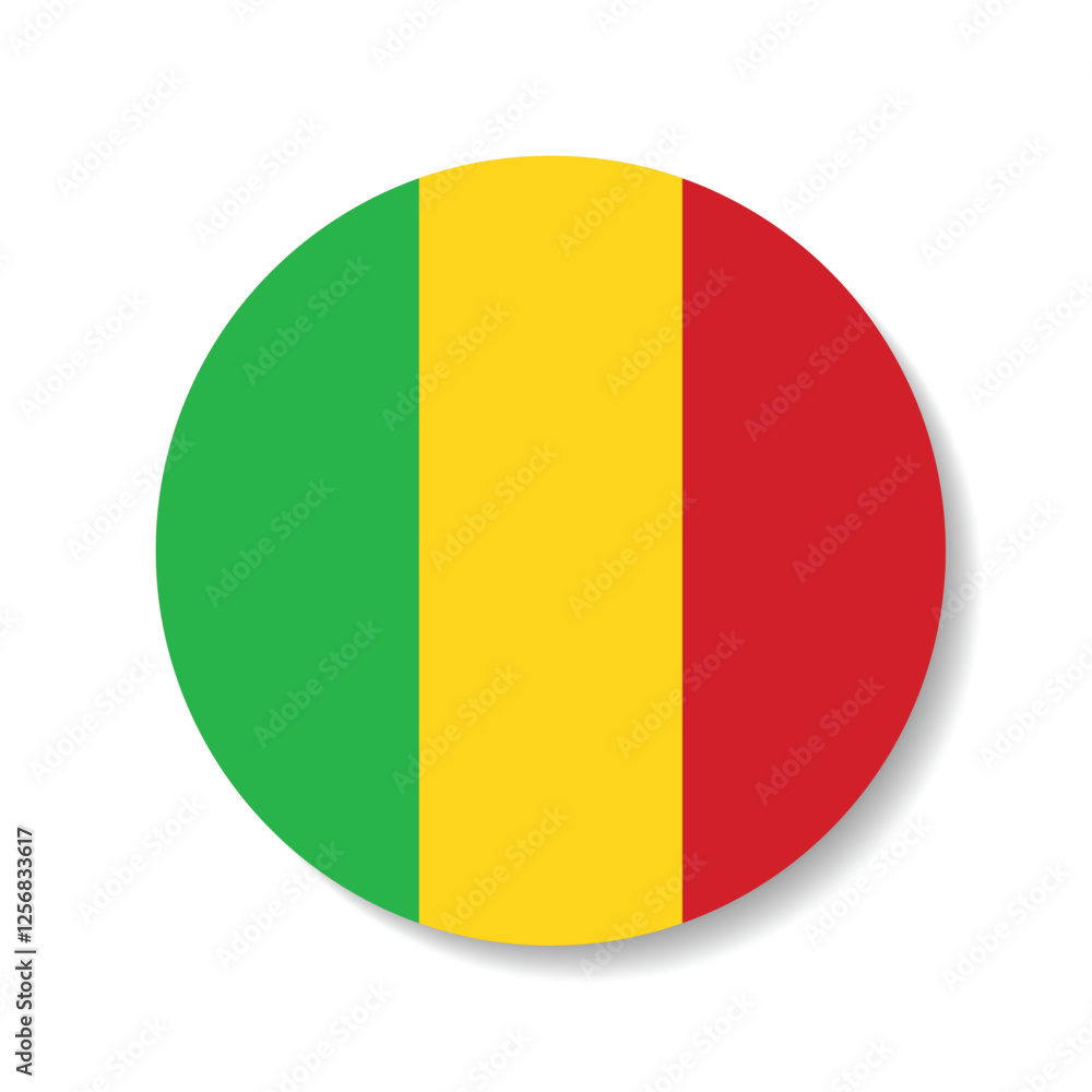 Fototapeta premium Mali flag circle icon vector illustration design