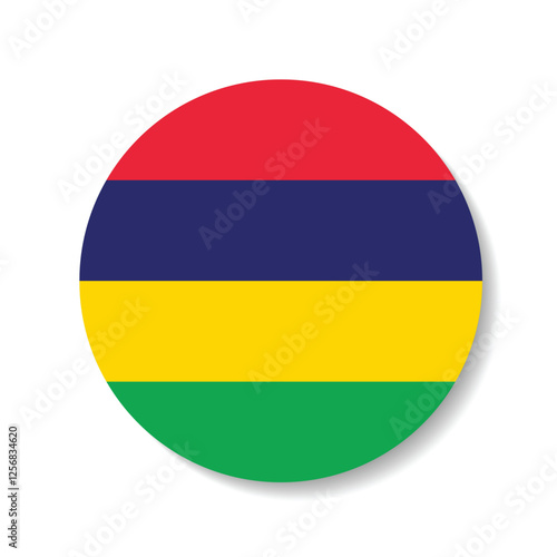 Free Download Mauritius flag circle icon vector illustration design - GFXLoad