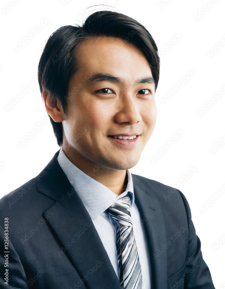 Portrait of only one Man. White Background. Portrait of only one Man. White Background.