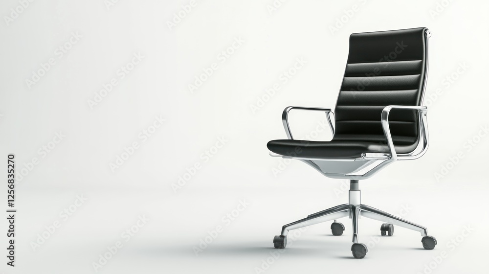 Modern black office chair in a studio setting Modern black office chair in a studio setting