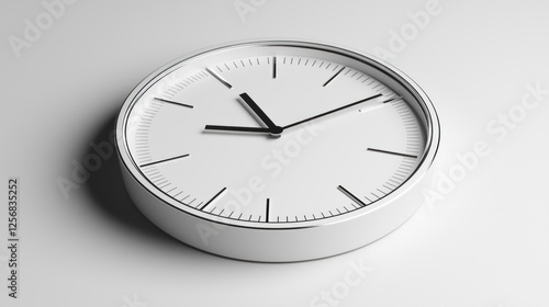 Wallpaper Mural Minimalist White Clock on White Background: A Study in Time and Simplicity Torontodigital.ca