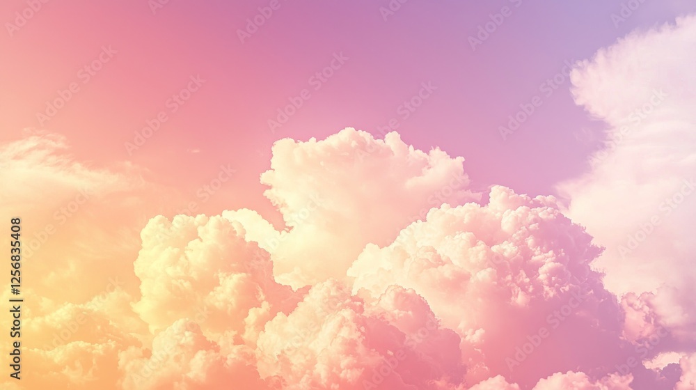 Fototapeta premium Pastel Sky: Dreamlike Cloudscape at Sunset