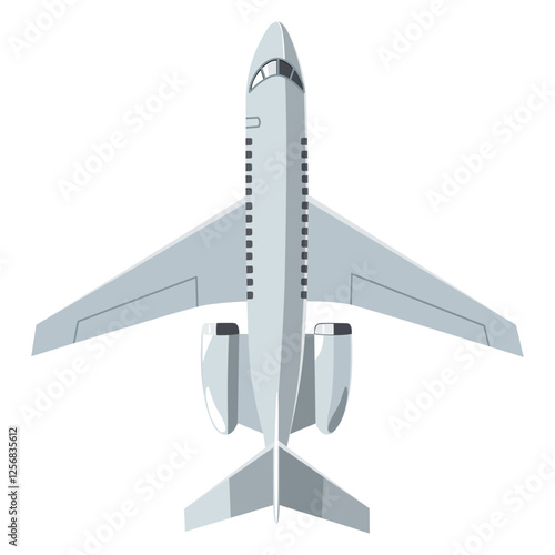 Airplane in flat technique vector illustration 