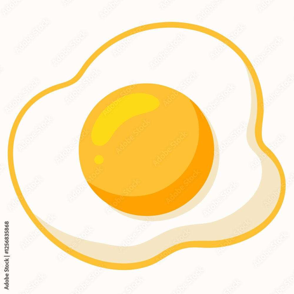 Sunny side up egg food vector on white background. Sunny side up egg food vector on white background.
