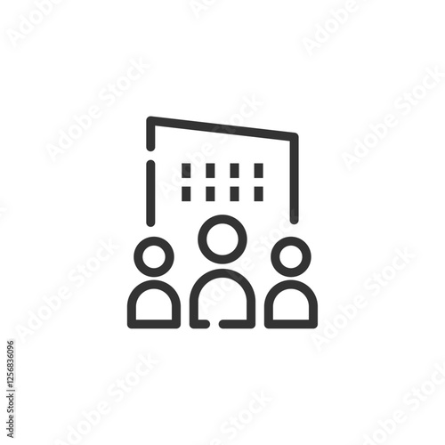 会社案内・企業・オフィスビルのベクターアイコン (線画・モノクロ)