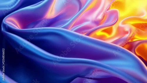 Wallpaper Mural Abstract fluid waves of blue and purple liquid with elegant motion effects Torontodigital.ca